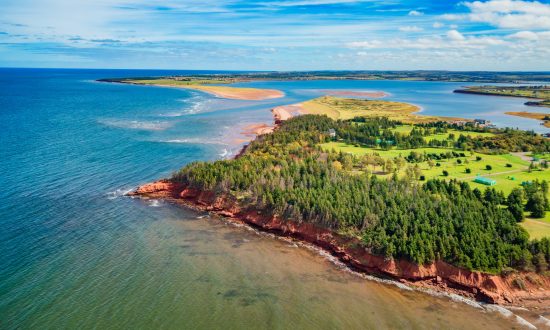 Rocky Shore on the Atlantic Ocean. Prince Edward Island, Canada