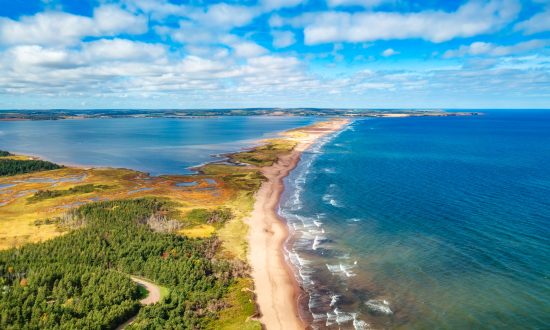 Sandy beach on the Atlantic Ocean. Cavendish, Prince Edward Island, Canada