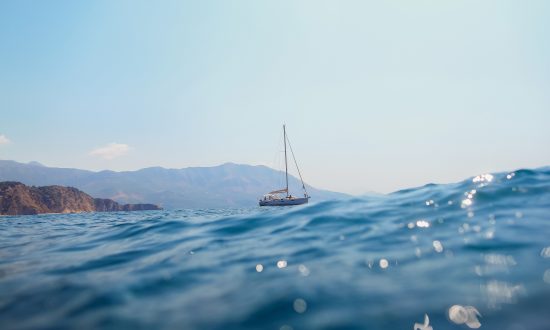 yacht sail in sea with picturesque view